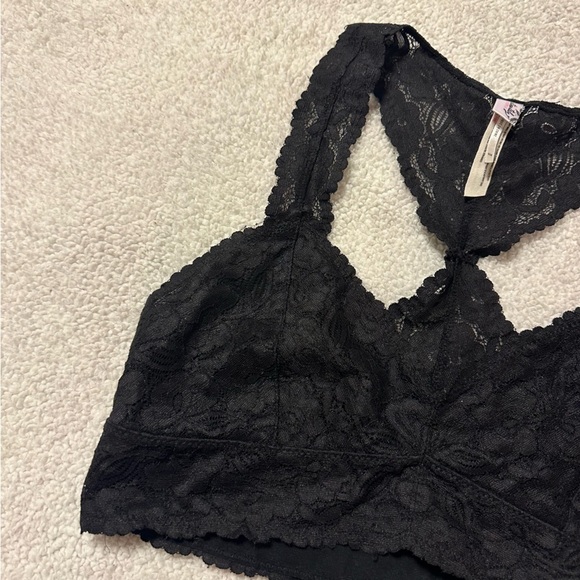 Free People • Galloon Floral Black Lace Racerback Bra Bralette - Picture 7 of 16